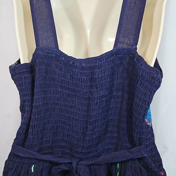 Vintage Floral Tie Dye Hippie Embroidered Shoreline Size L/XL Asymmetrical Hem 9 - Picture 8 of 14